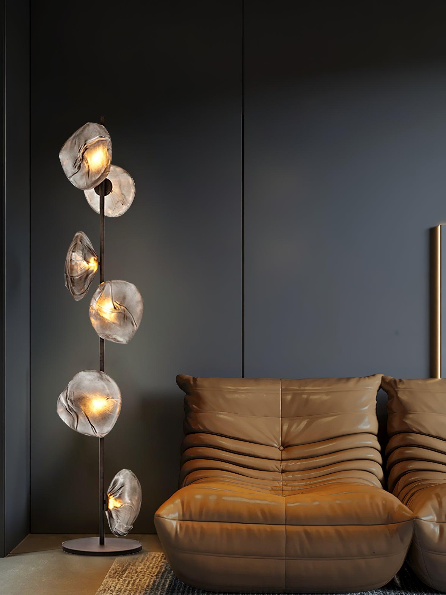 Glass Floor Lamp | Petal Design Accent Lighting for Living Room & Bedroom | Lologe