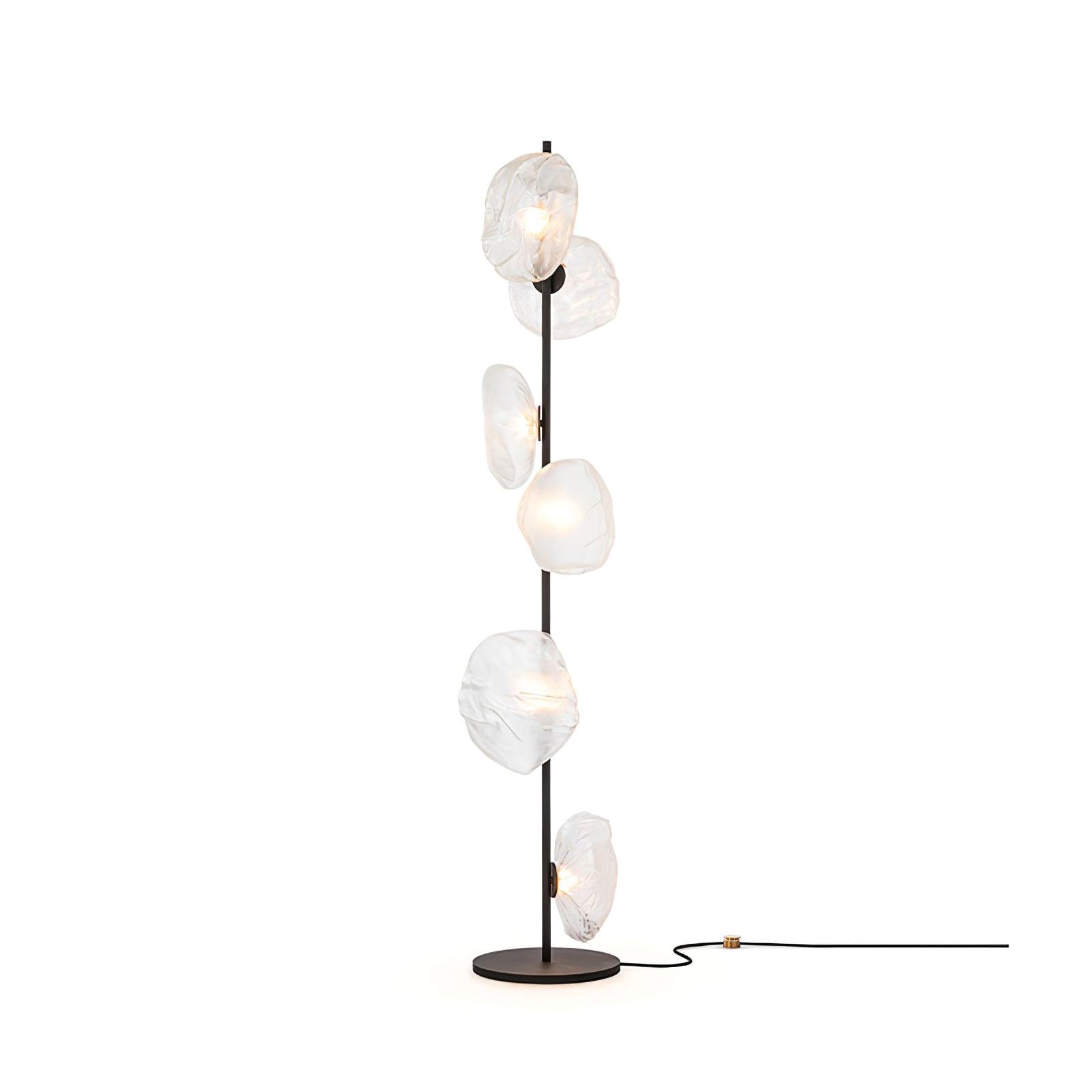Glass Floor Lamp | Petal Design Accent Lighting for Living Room & Bedroom | Lologe