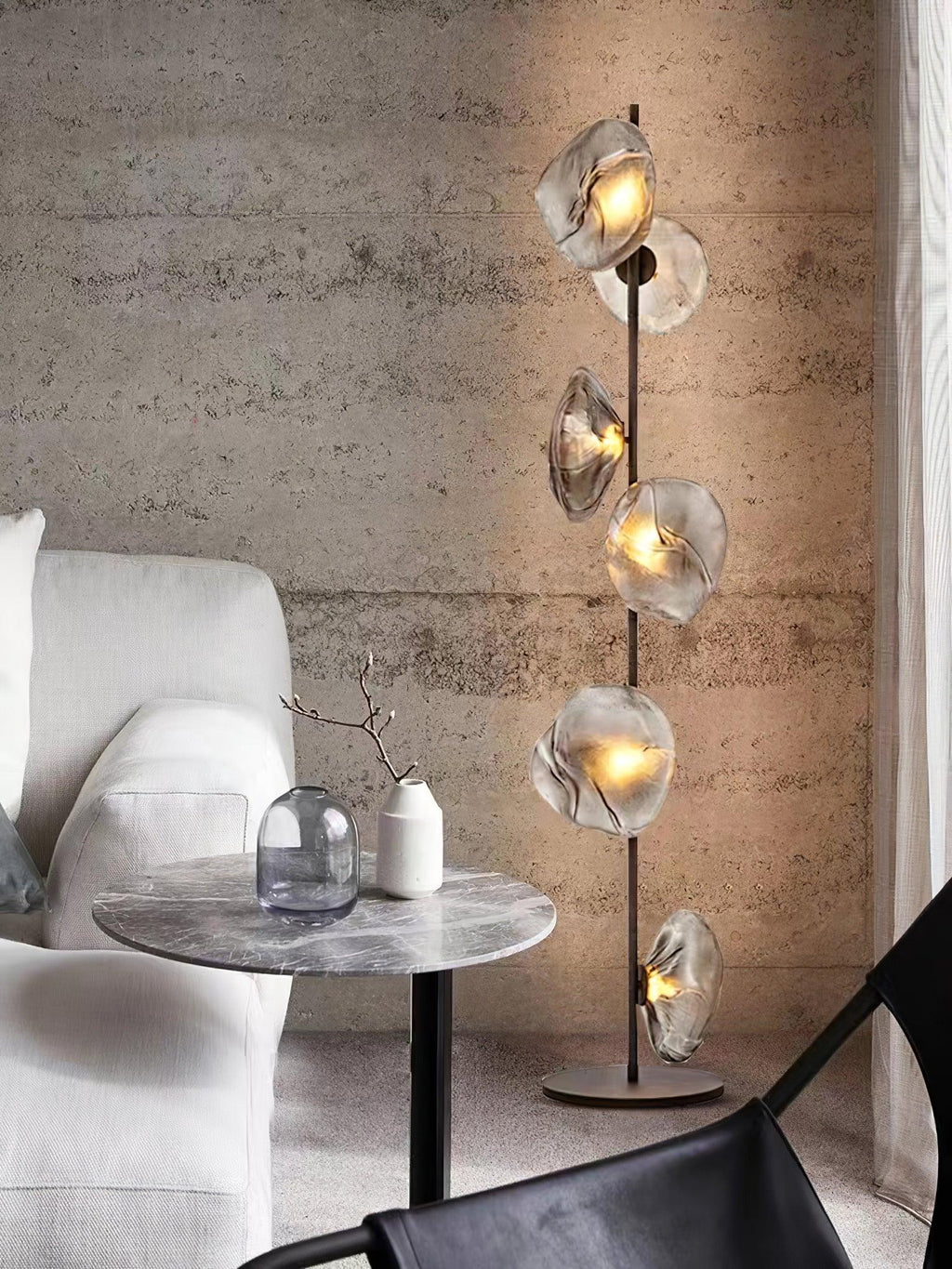 Glass Floor Lamp | Petal Design Accent Lighting for Living Room & Bedroom | Lologe