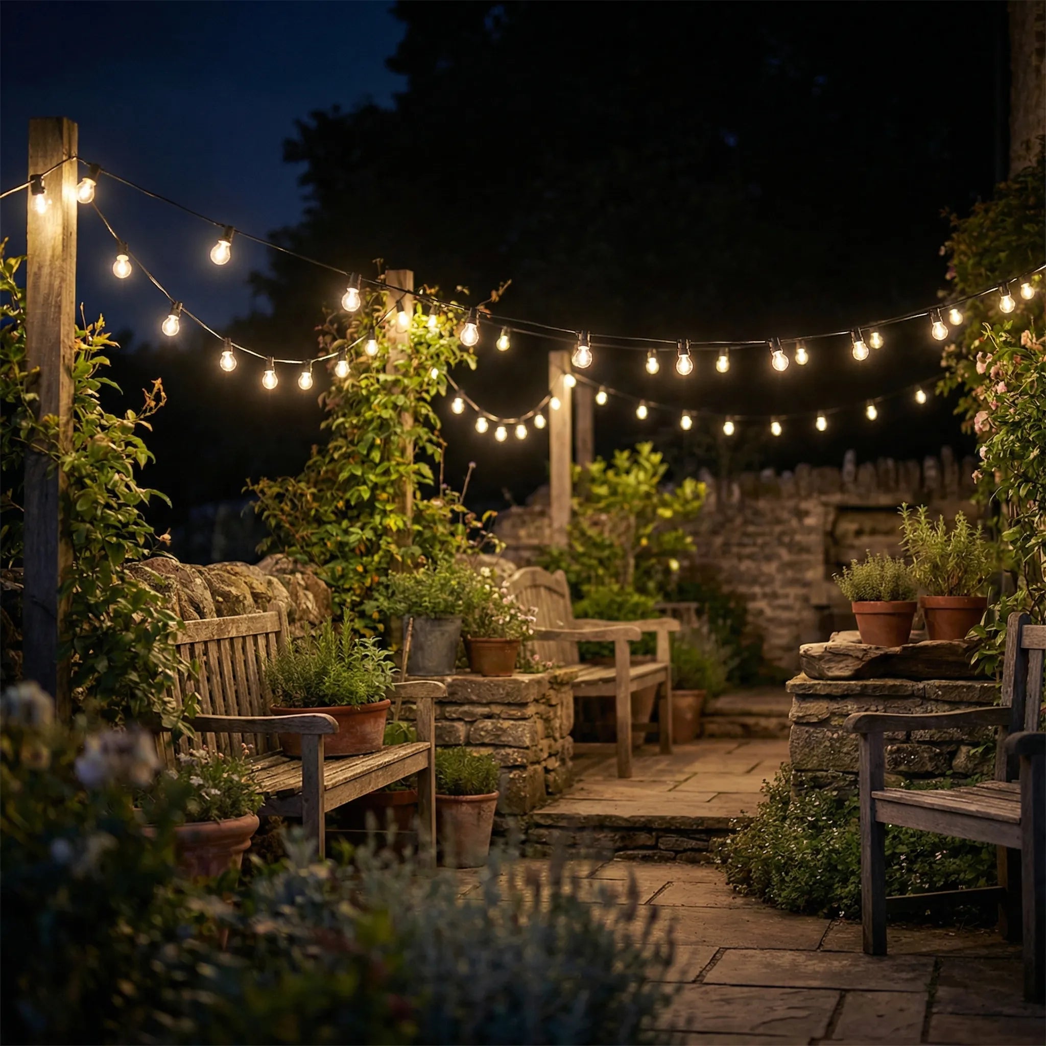 Glowfesta - G40 Globe LED Festoon String Lights- Outdoor Entertaining Areas