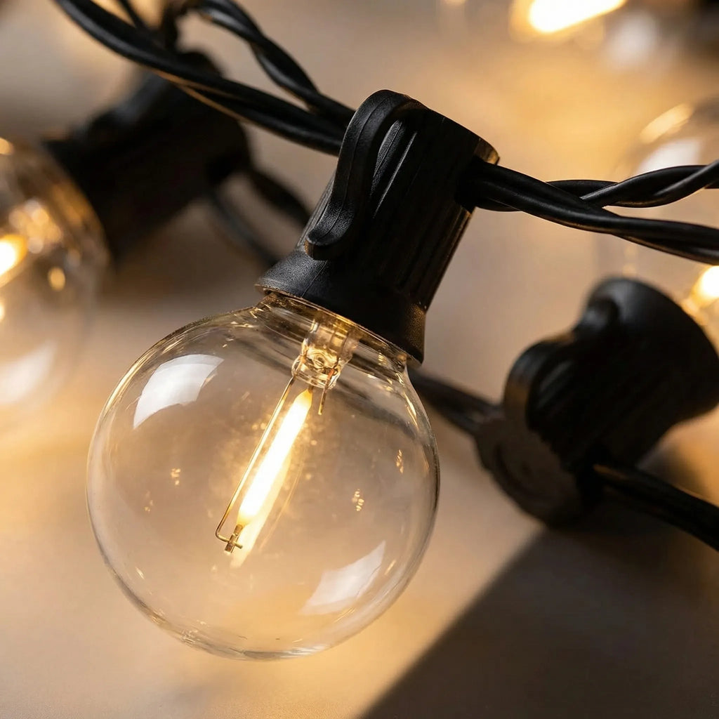 Glowfesta - G40 Globe LED Festoon String Lights- Outdoor Entertaining Areas