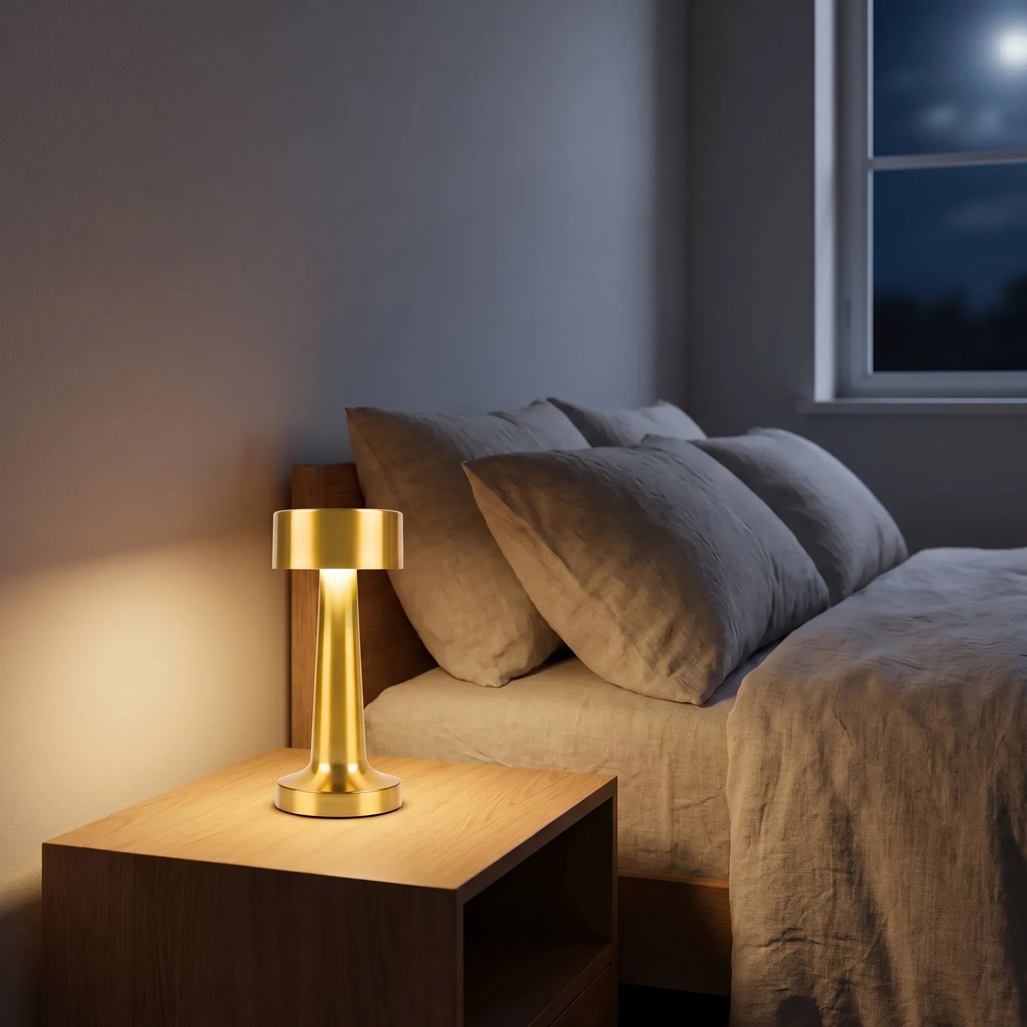 Glowmbre - Rechargeable Touch-Control LED Table Lamp- Bedside Mood Lighting