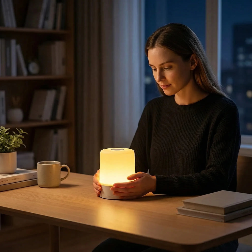 Glowvara - Dimmable Touchscreen RGB Desk Lamp- Bedside Reading Light