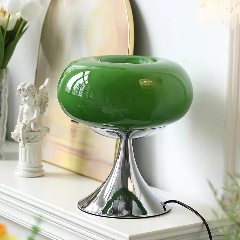 Bauhaus Table Lamp | Apple-Shaped Glass Accent Light for Living Room | Lologe