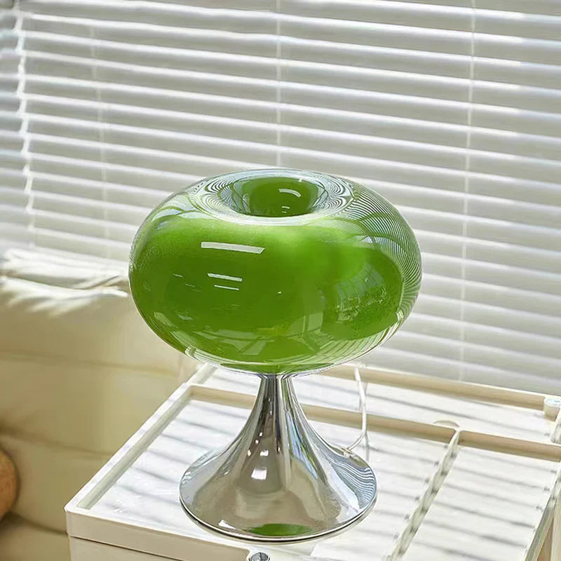 Bauhaus Table Lamp | Apple-Shaped Glass Accent Light for Living Room | Lologe