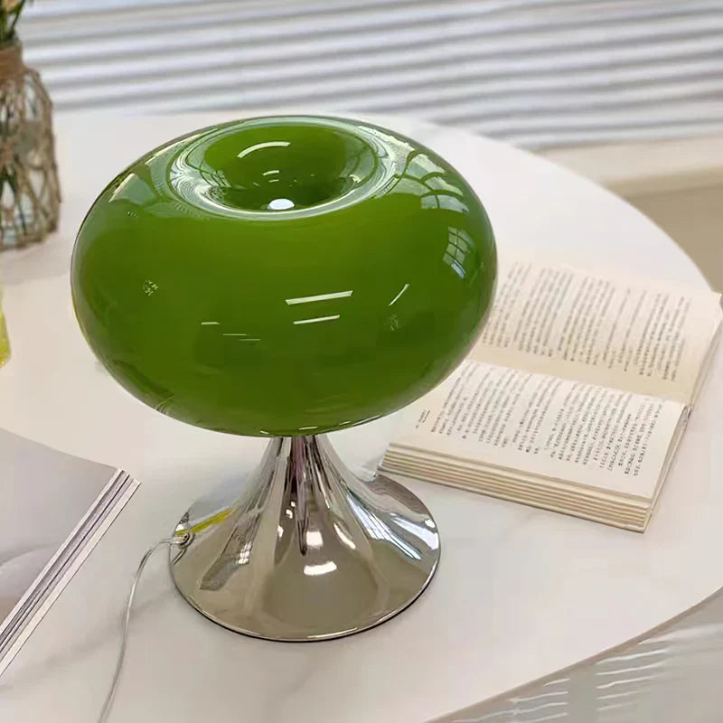 Bauhaus Table Lamp | Apple-Shaped Glass Accent Light for Living Room | Lologe
