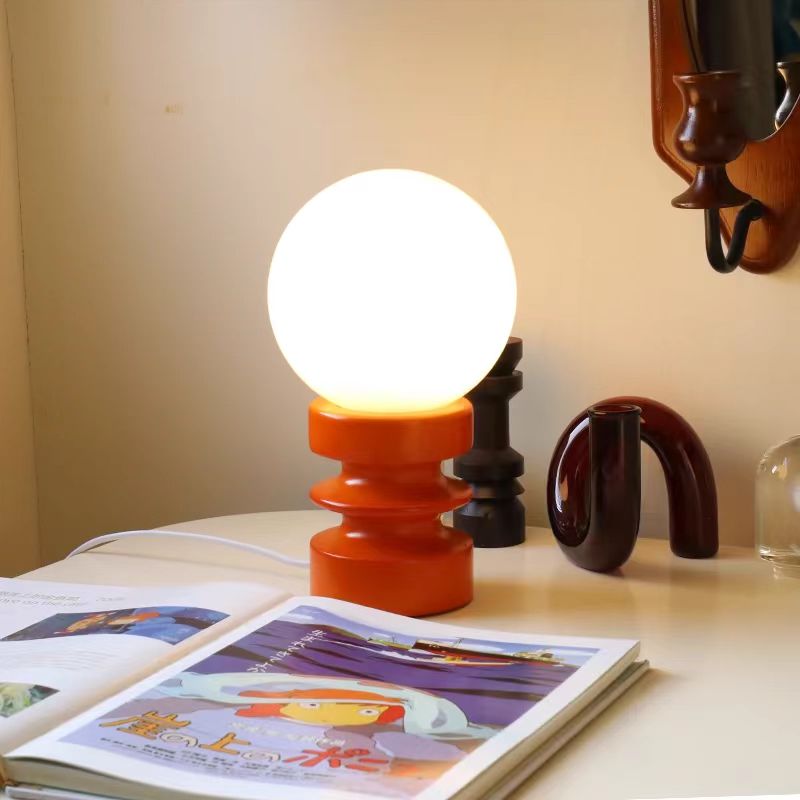 Glass Table Lamp | Korean Style Bedside Lamp | Bedroom & Living Room | E27 | Lologe