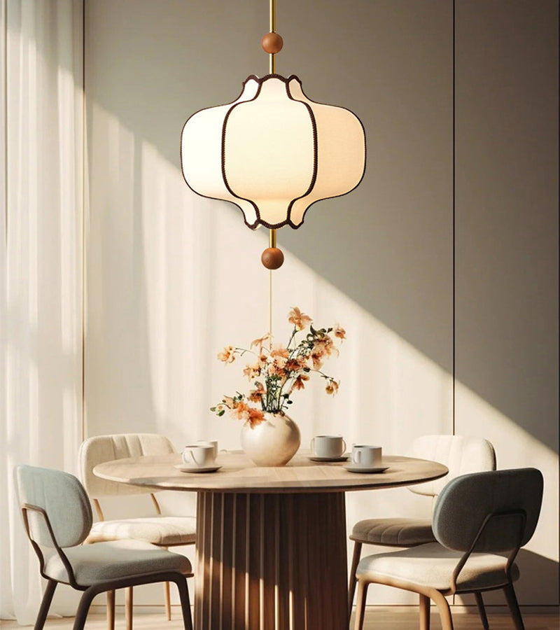 Fabric Pendant Light | Lantern Style Ceiling Lighting for Dining Room | Lologe