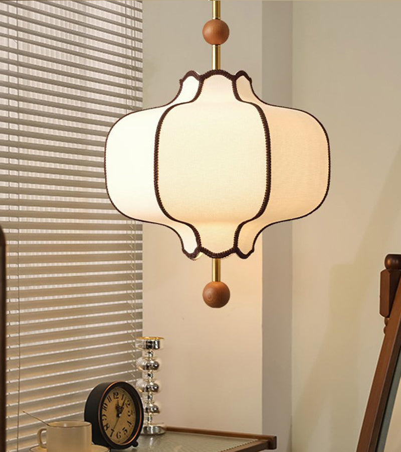 Fabric Pendant Light | Lantern Style Ceiling Lighting for Dining Room | Lologe