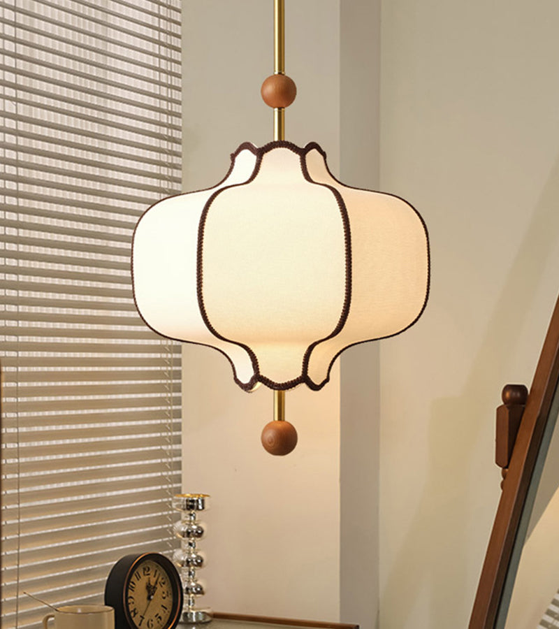 Fabric Pendant Light | Lantern Style Ceiling Lighting for Dining Room | Lologe
