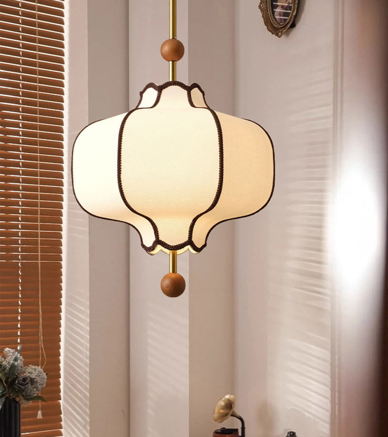 Fabric Pendant Light | Lantern Style Ceiling Lighting for Dining Room | Lologe