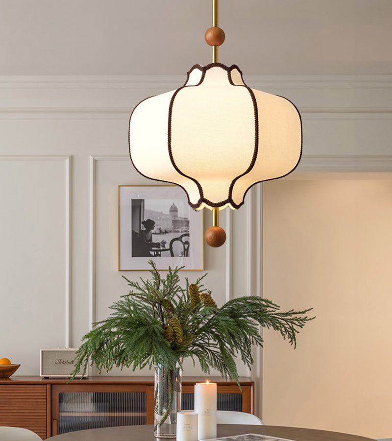 Fabric Pendant Light | Lantern Style Ceiling Lighting for Dining Room | Lologe