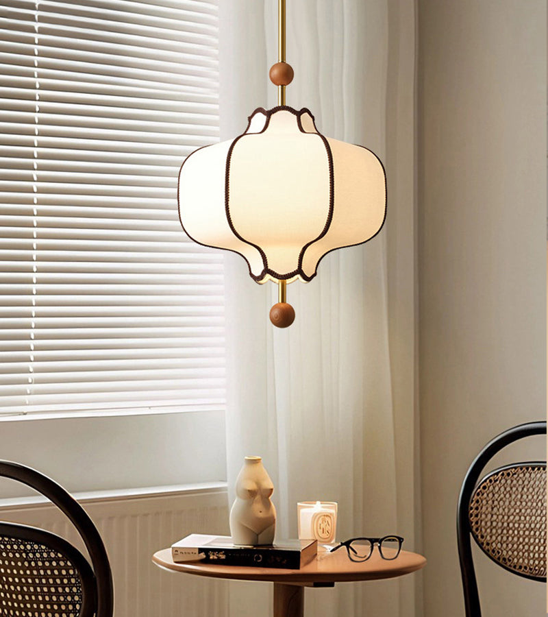 Fabric Pendant Light | Lantern Style Ceiling Lighting for Dining Room | Lologe