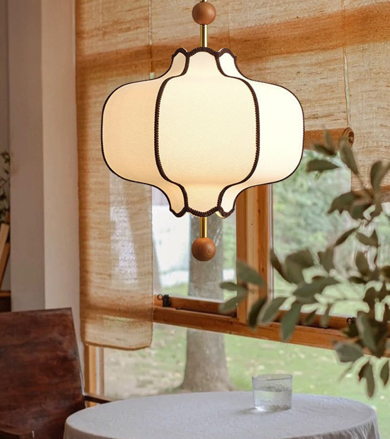Fabric Pendant Light | Lantern Style Ceiling Lighting for Dining Room | Lologe