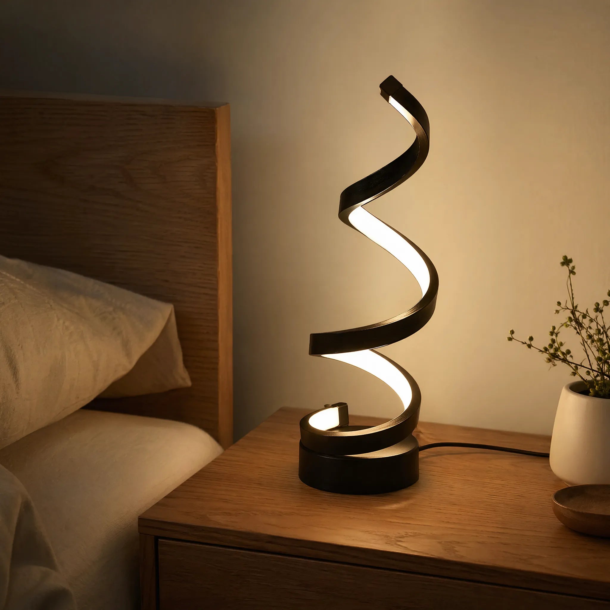 LumiTwist - Spiral LED Table Lamp- Bedside Reading