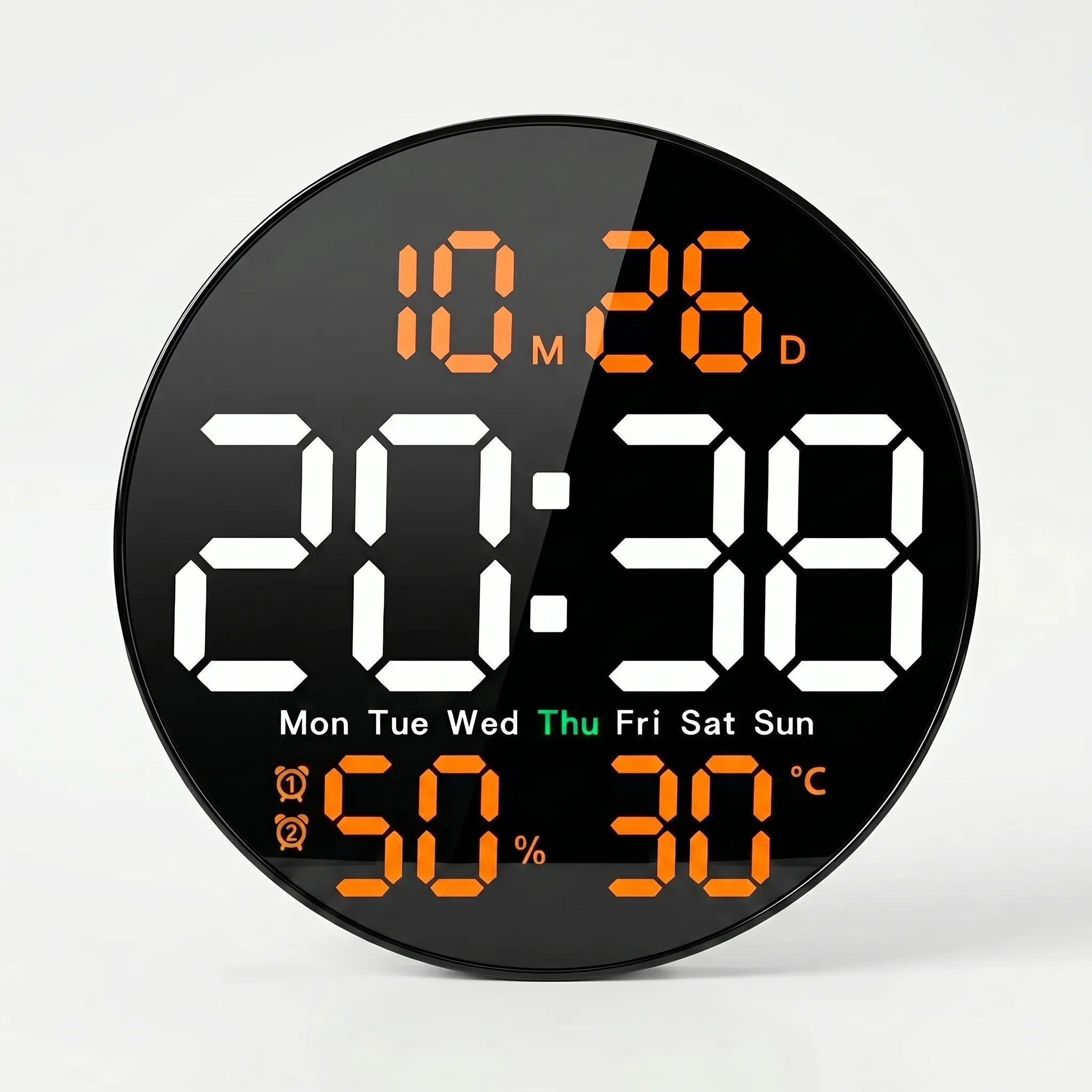 Lumiclock - Round LED Digital Wall Clock With Remote- Time At A Glance