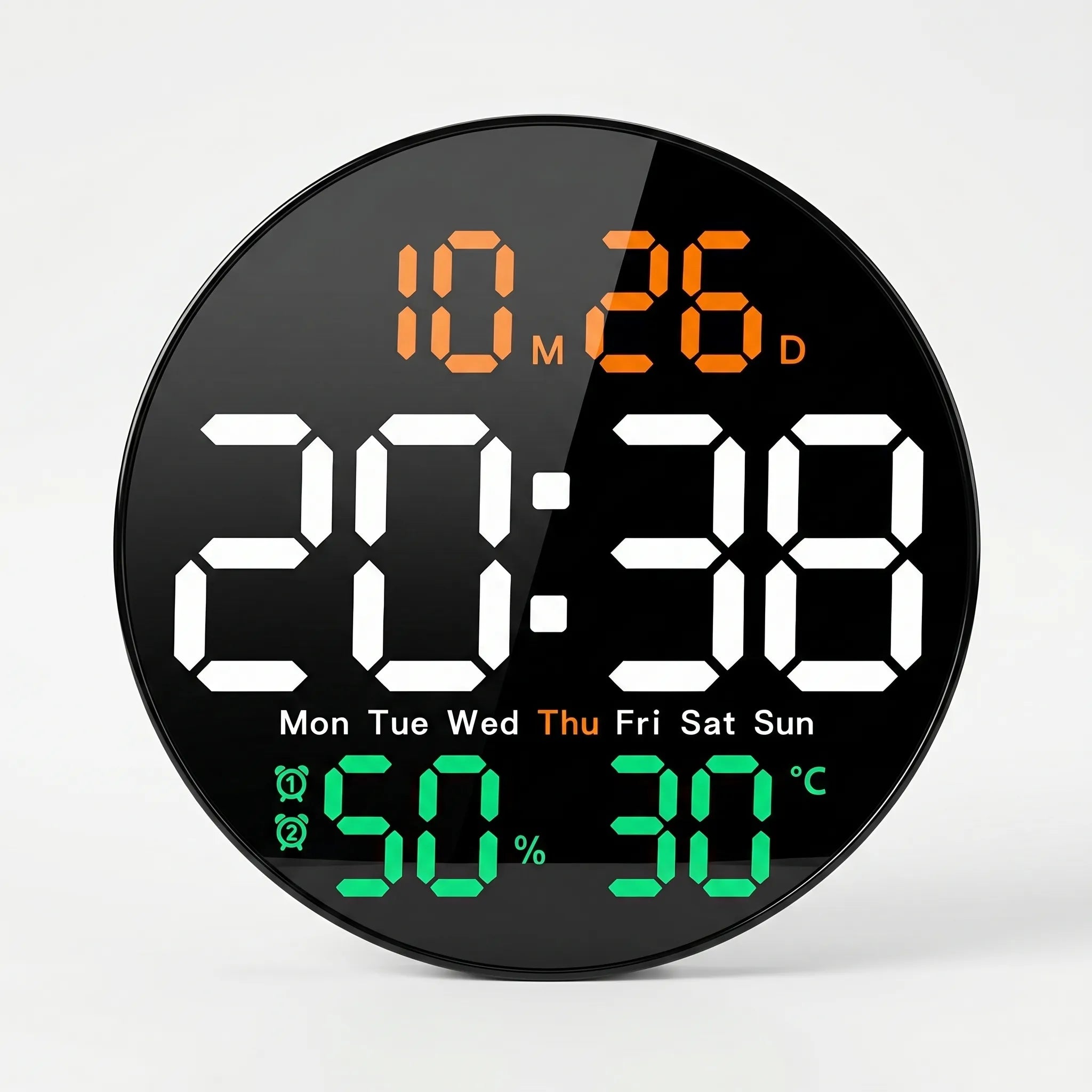 Lumiclock - Round LED Digital Wall Clock With Remote- Time At A Glance