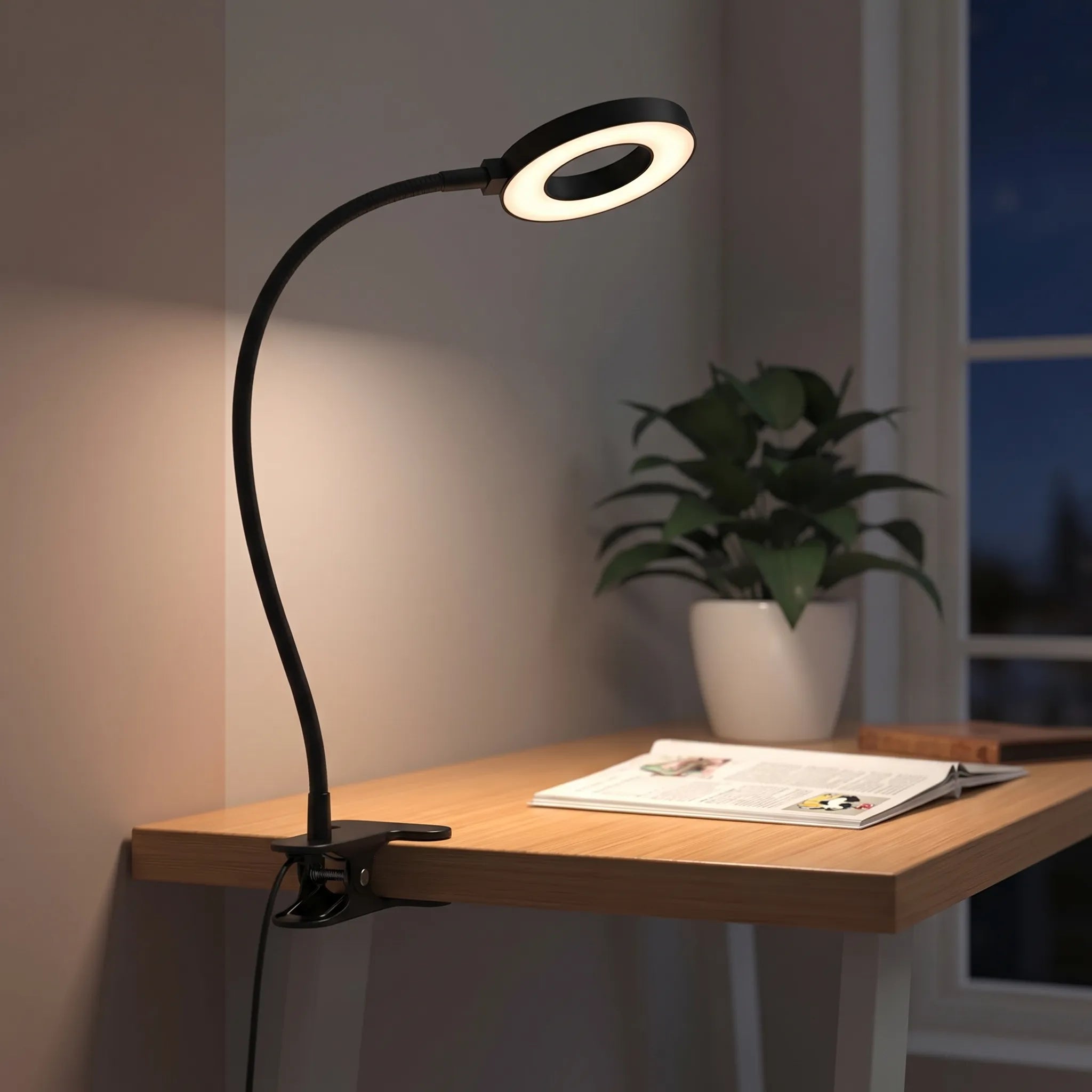 Lumiflex - Clamp-On Flexible Gooseneck Desk Lamp- Late-Night Reading Sessions