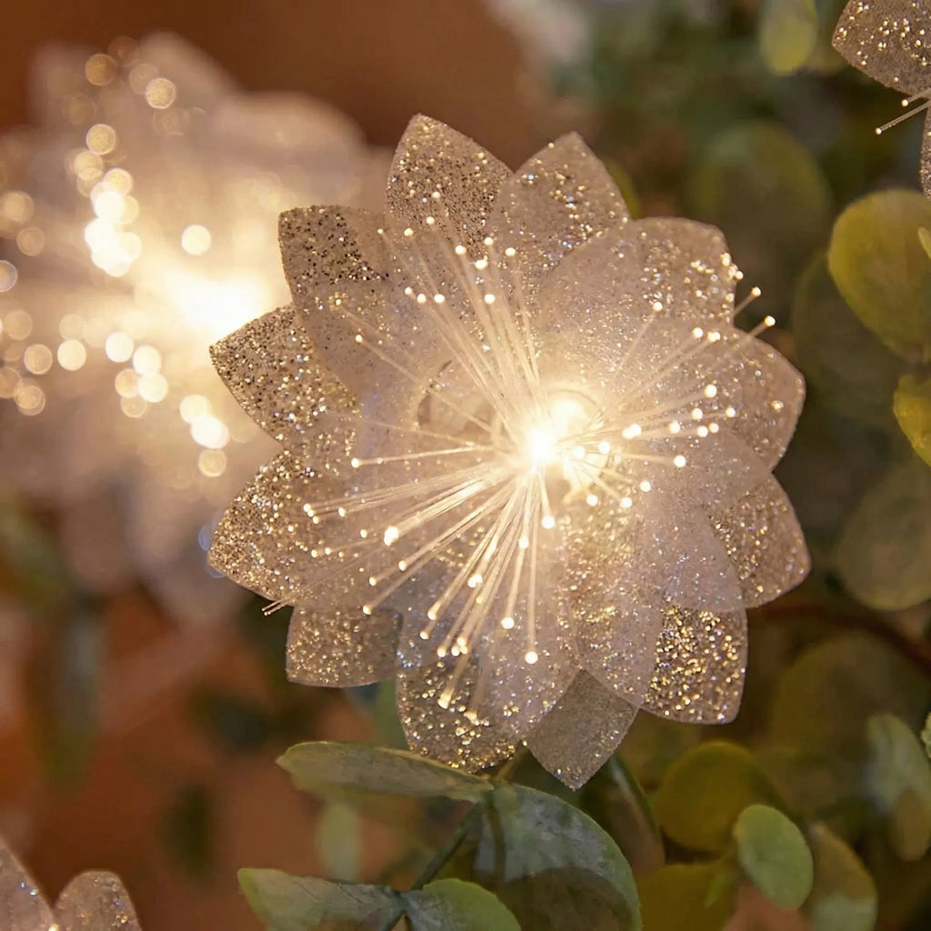 Luminara - Battery-Operated Floral Fairy Light Garland- Christmas Tree Decorating