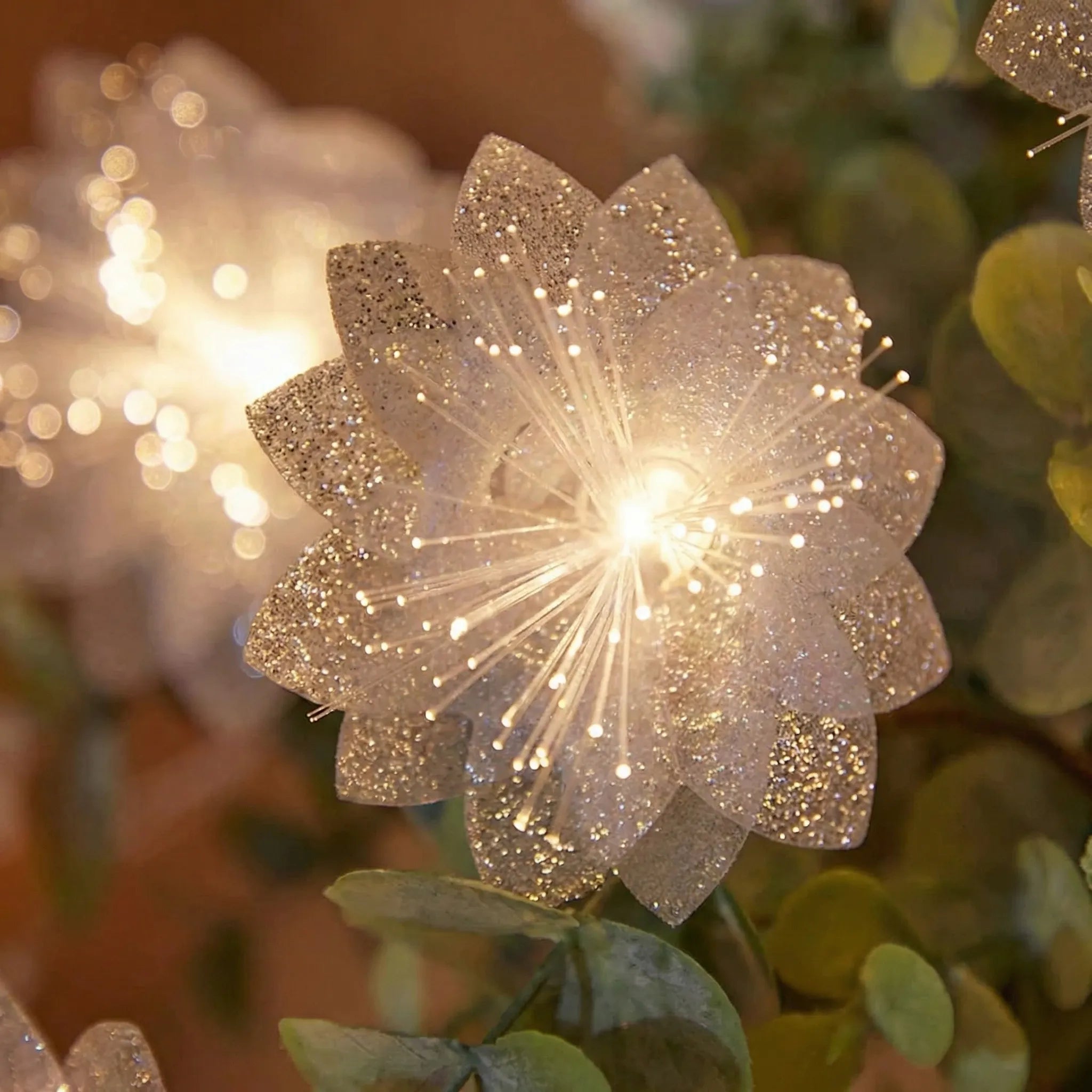 Luminara - Battery-Operated Floral Fairy Light Garland- Christmas Tree Decorating