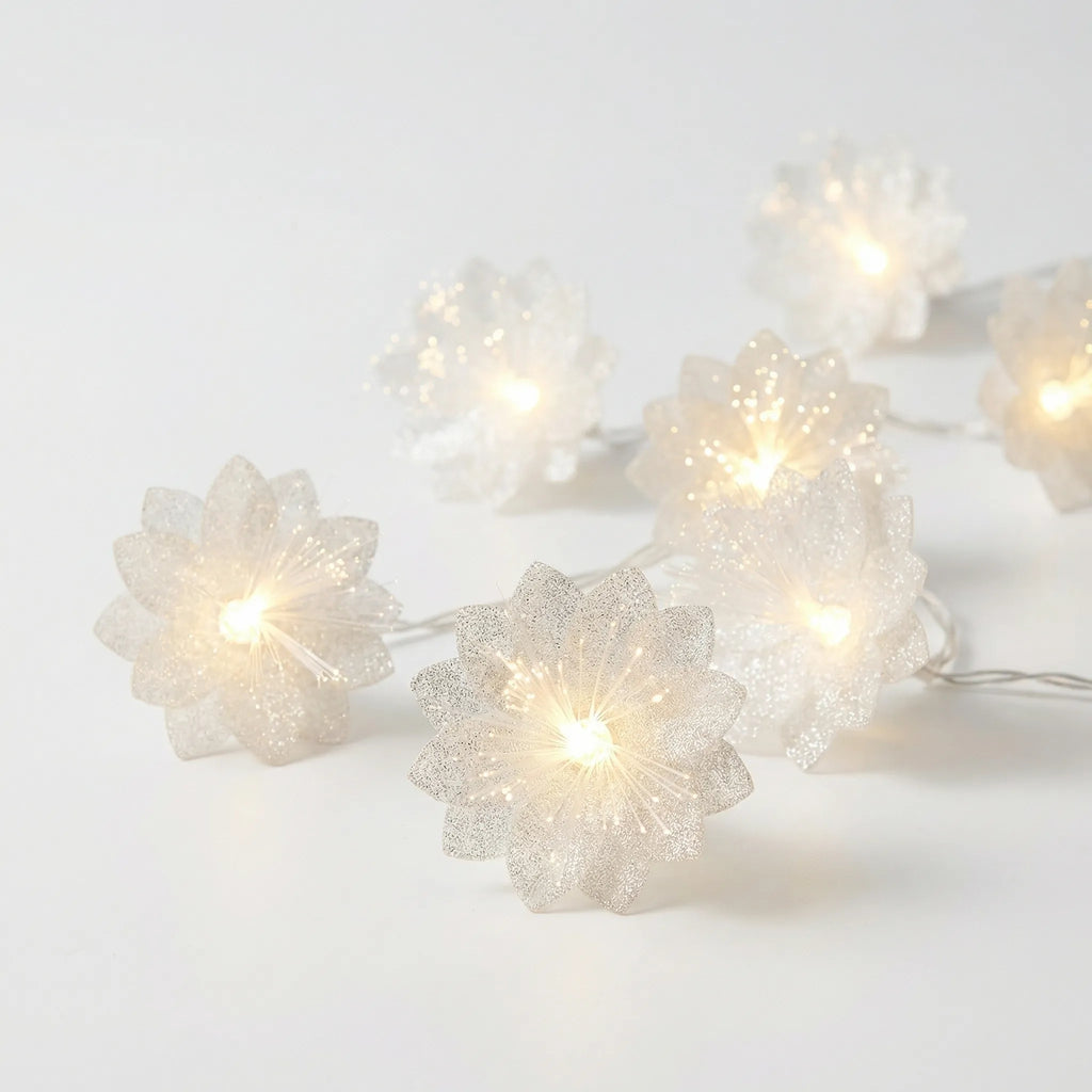 Luminara - Battery-Operated Floral Fairy Light Garland- Christmas Tree Decorating