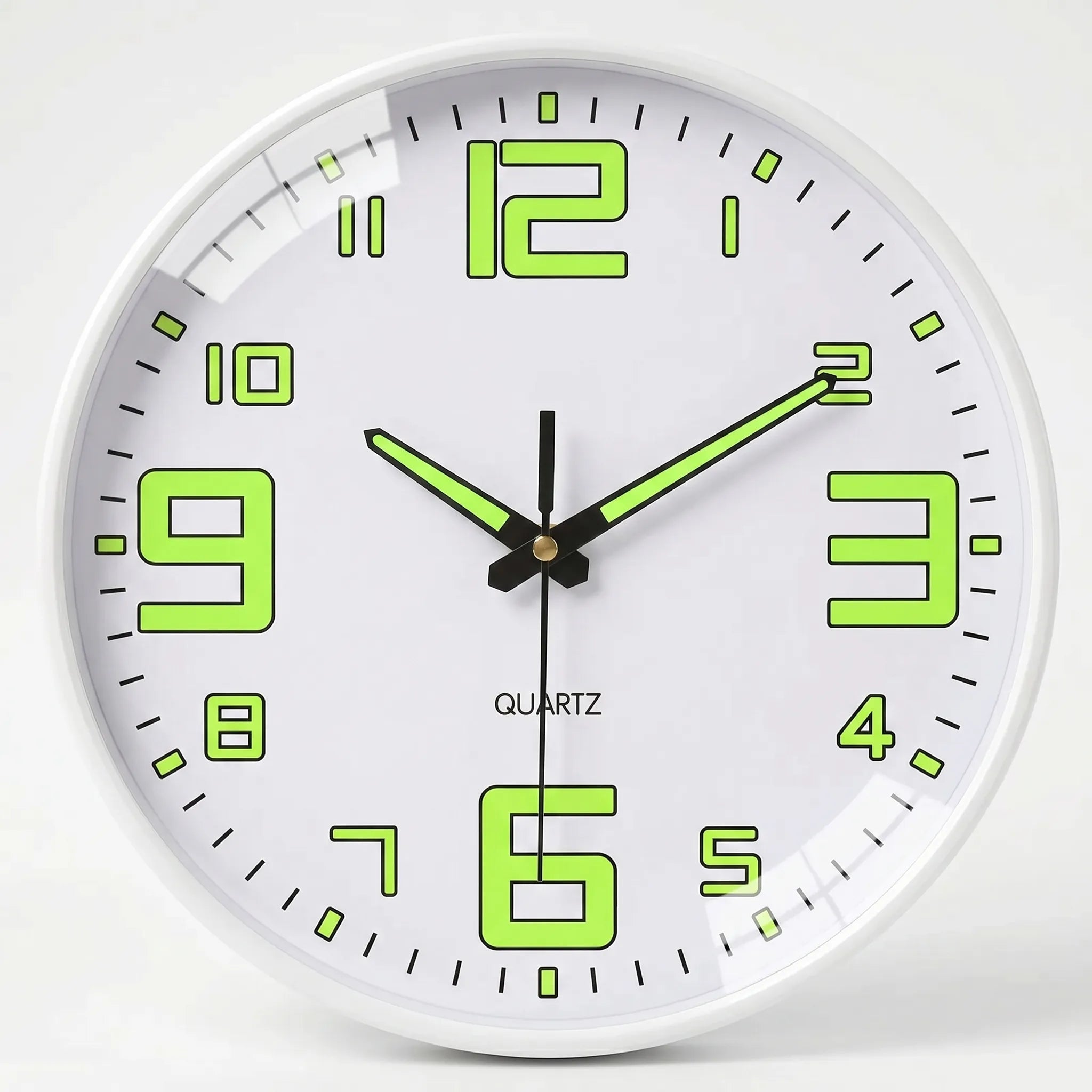 Lumiqlo - Round Luminous Quartz Wall Clock- Tells Time At Night