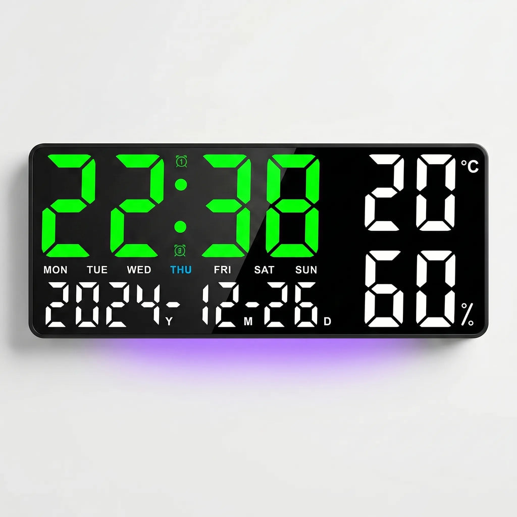 Lumivex - Large LED Digital Wall Clock- Track Time Clearly