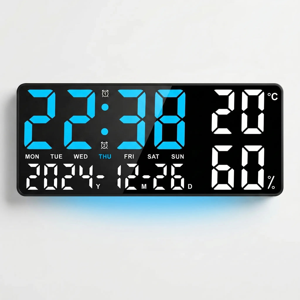 Lumivex - Large LED Digital Wall Clock- Track Time Clearly