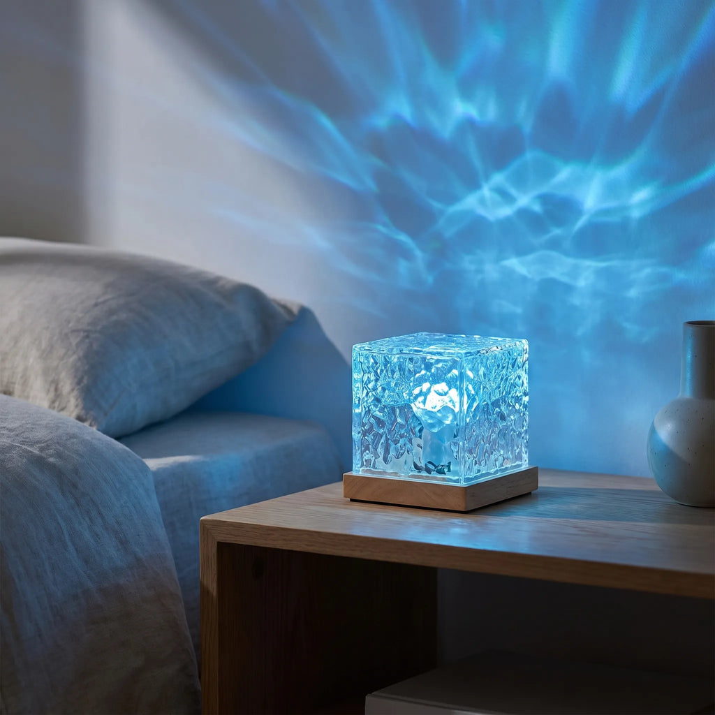 Lumivox - RGB Colour-Changing Cube Table Lamp- Ambient Bedroom Lighting