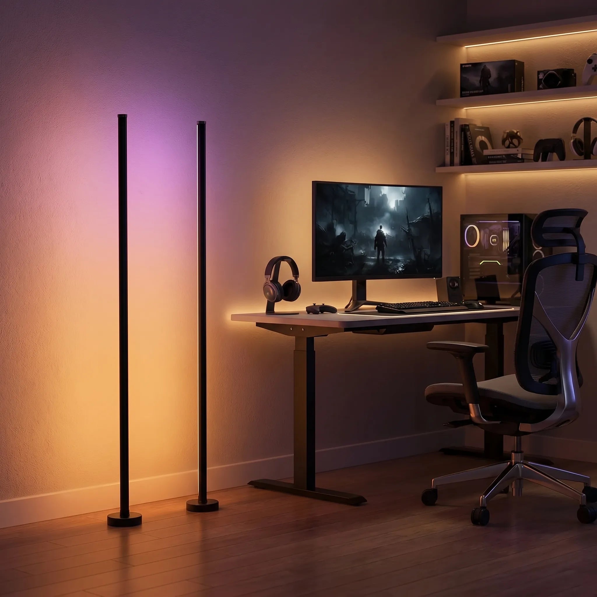 Lumivybe - RGB Smart Corner Floor Lamp- Ambient Room Lighting