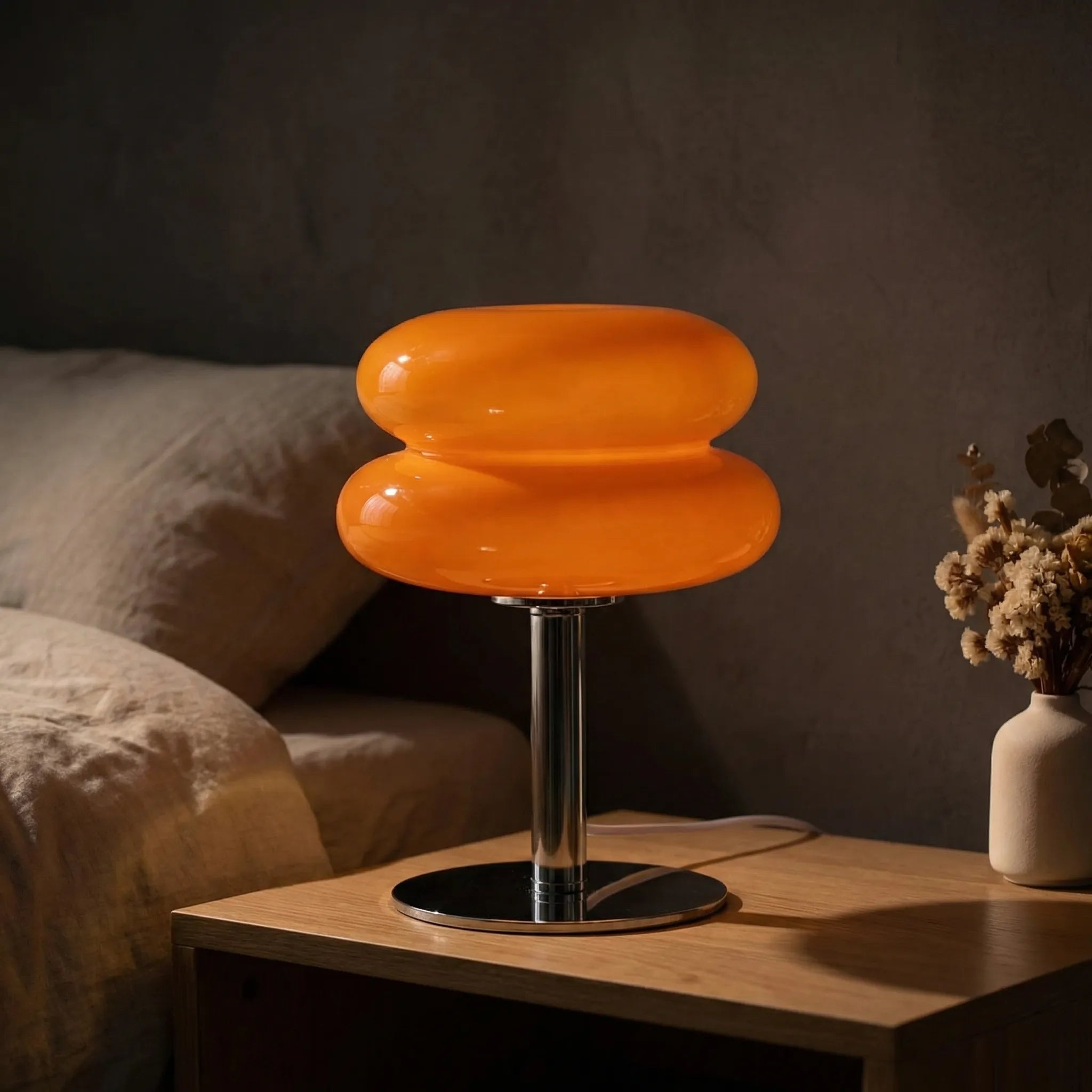 Lumondo - Dimmable LED Desk Lamp With Retro Shade- Bedroom Ambient Lighting