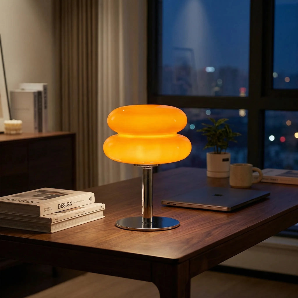 Lumondo - Dimmable LED Desk Lamp With Retro Shade- Bedroom Ambient Lighting