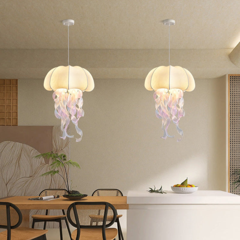 Jellyfish Pendant Light | White Fabric Modern Ceiling Lamp for Living Room | Lologe