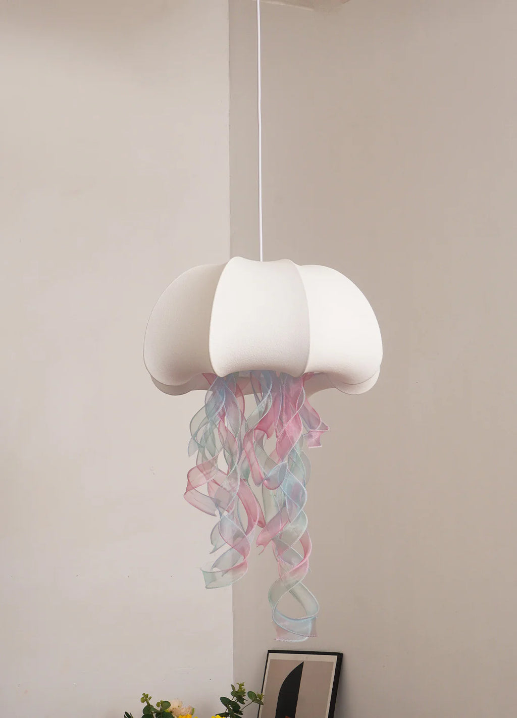 Jellyfish Pendant Light | White Fabric Modern Ceiling Lamp for Living Room | Lologe