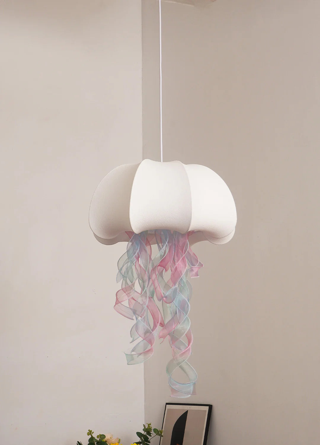 Jellyfish Pendant Light | White Fabric Modern Ceiling Lamp for Living Room | Lologe