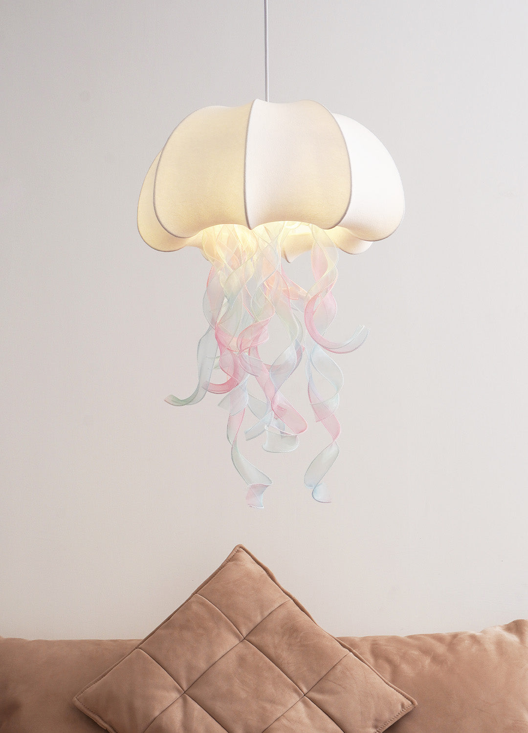 Jellyfish Pendant Light | White Fabric Modern Ceiling Lamp for Living Room | Lologe