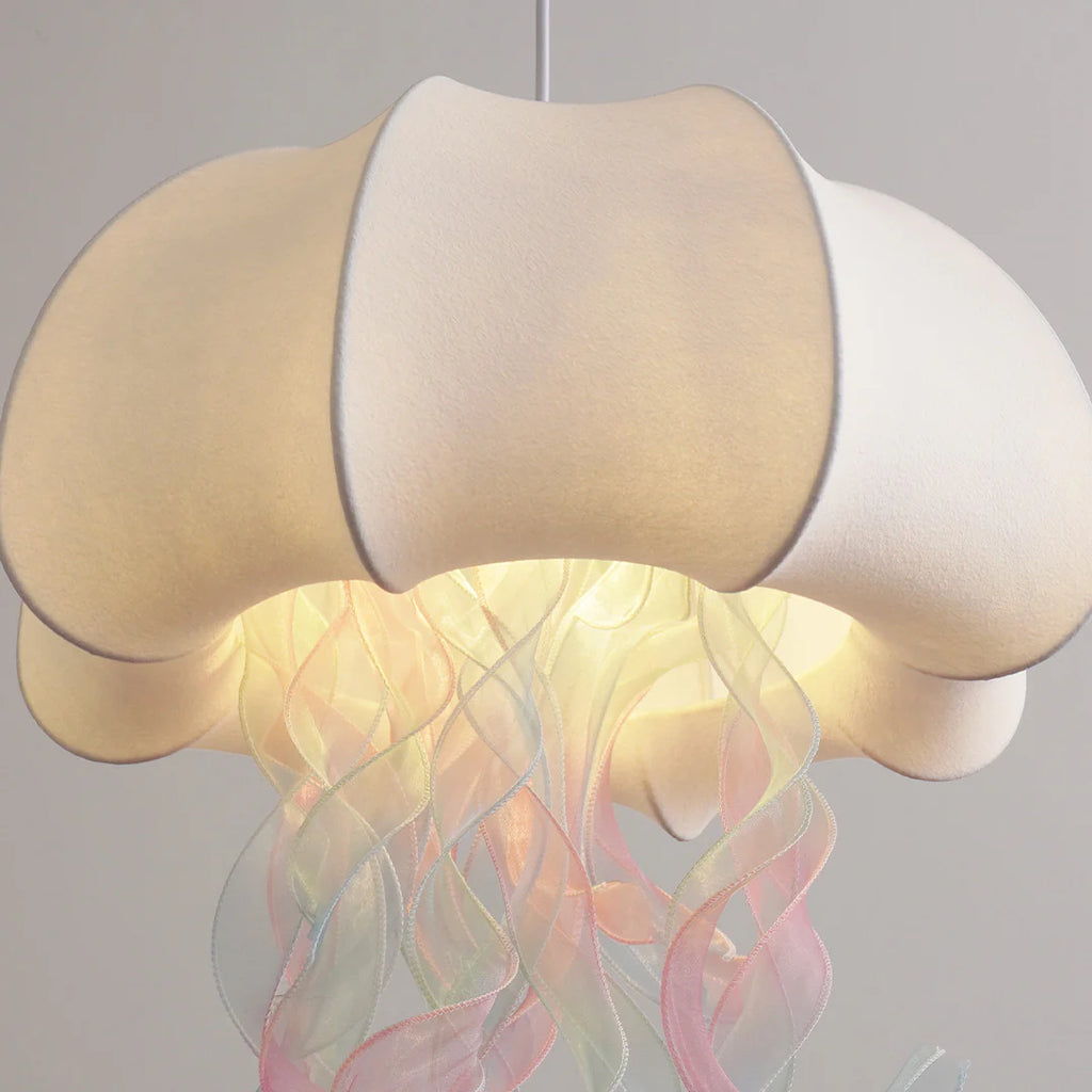 Jellyfish Pendant Light | White Fabric Modern Ceiling Lamp for Living Room | Lologe