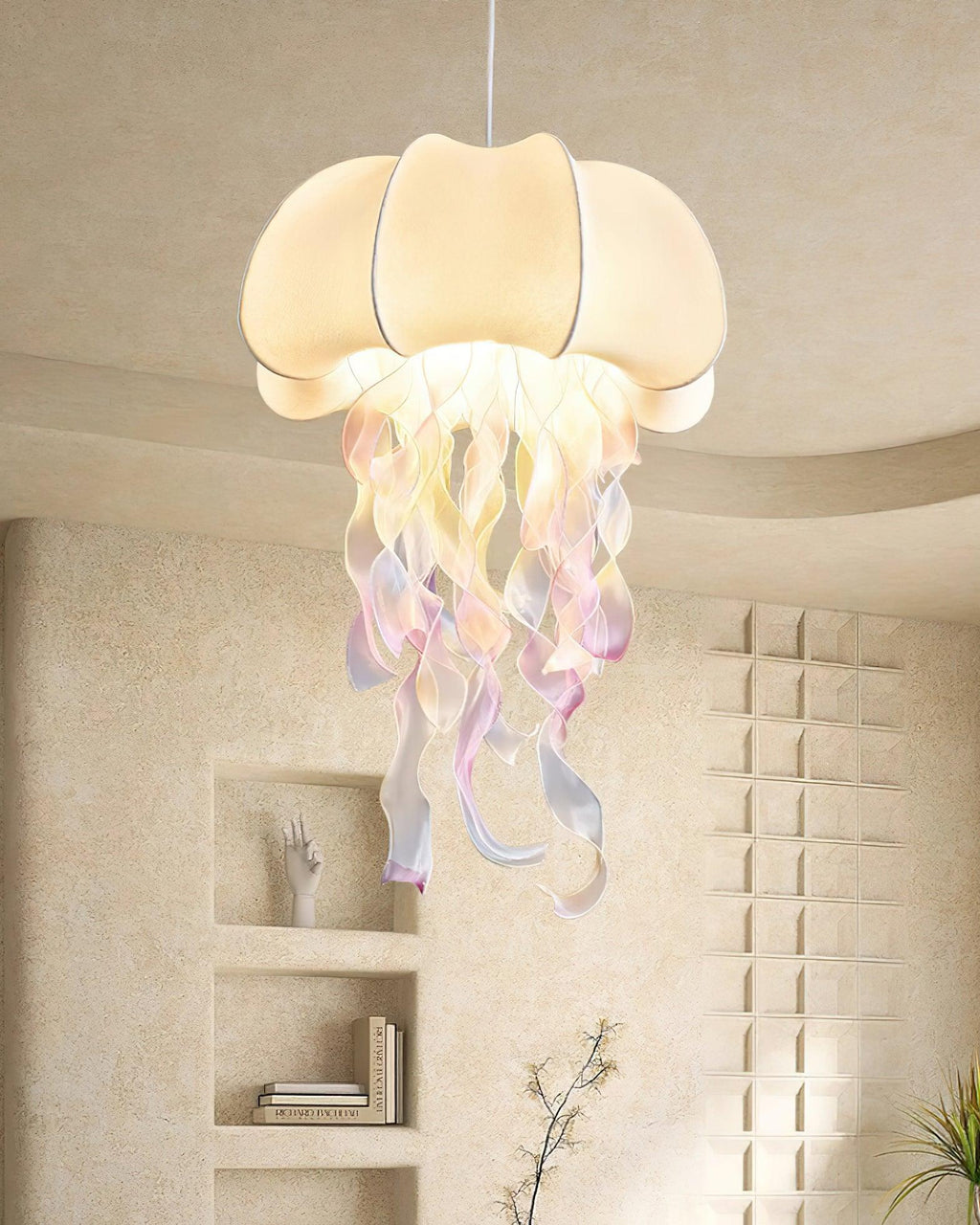 Jellyfish Pendant Light | White Fabric Modern Ceiling Lamp for Living Room | Lologe