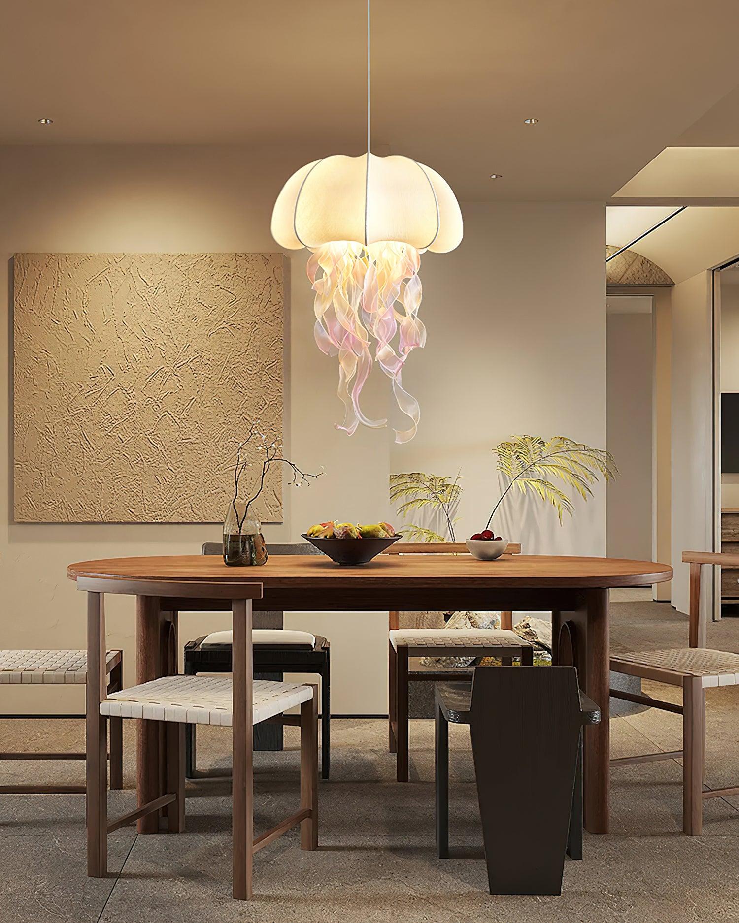 Jellyfish Pendant Light | White Fabric Modern Ceiling Lamp for Living Room | Lologe