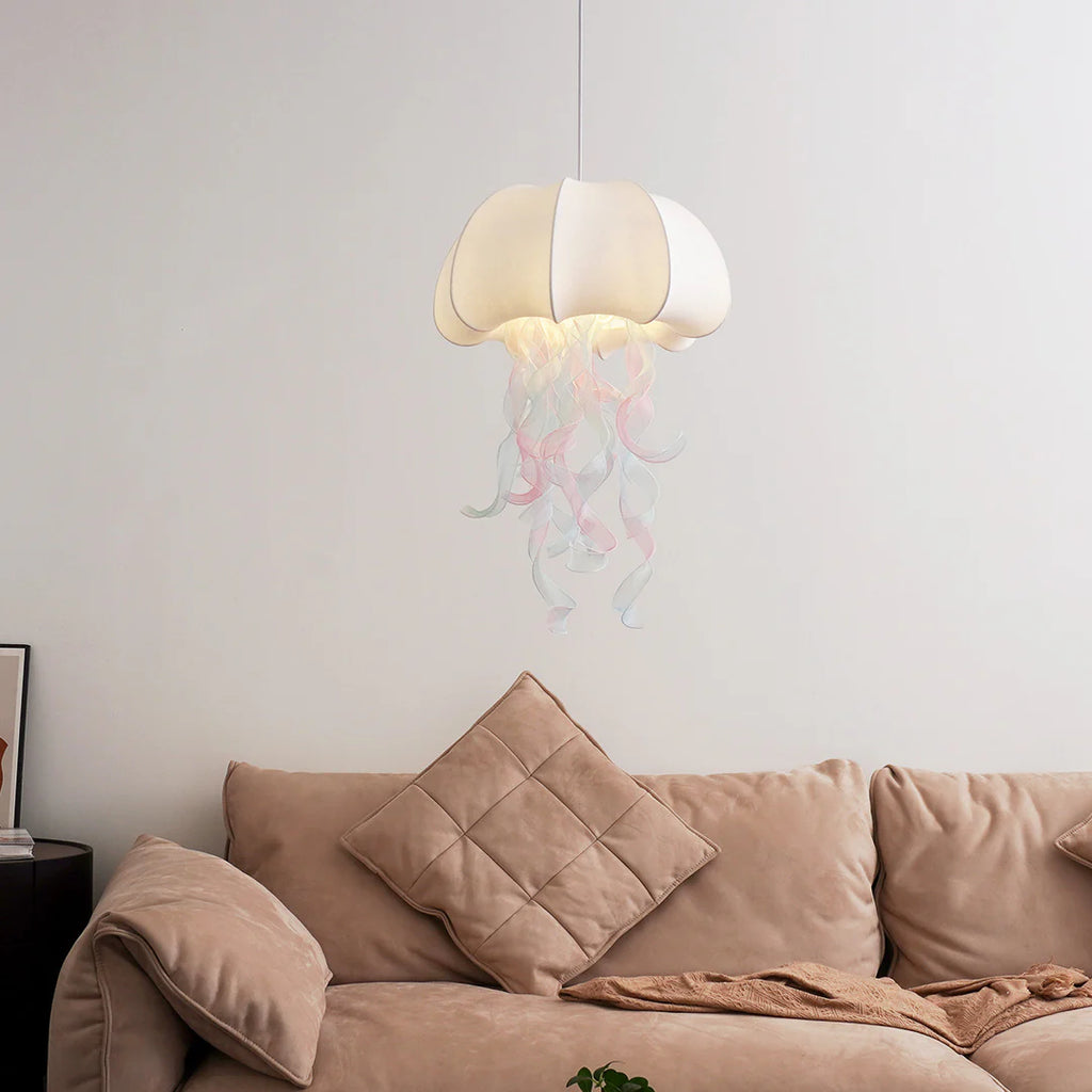 Jellyfish Pendant Light | White Fabric Modern Ceiling Lamp for Living Room | Lologe