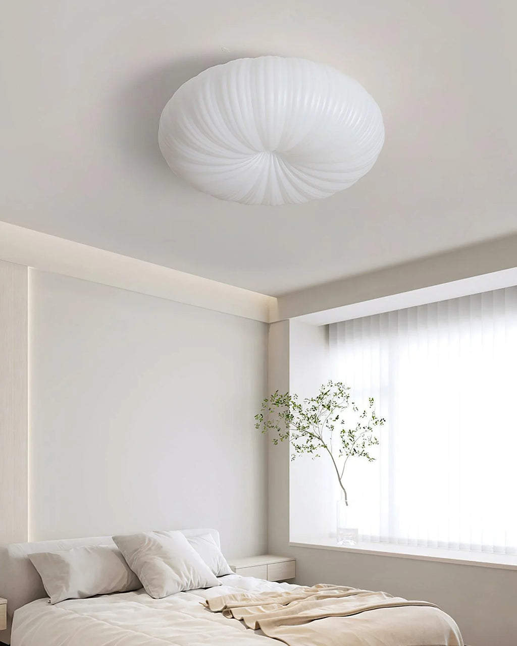 Round Ceiling Light | Bedroom Living Room Shell-Inspired Minimalist Design | Lologe