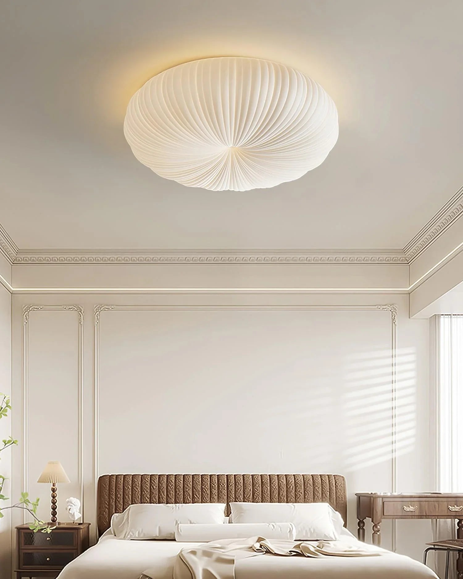 Round Ceiling Light | Bedroom Living Room Shell-Inspired Minimalist Design | Lologe