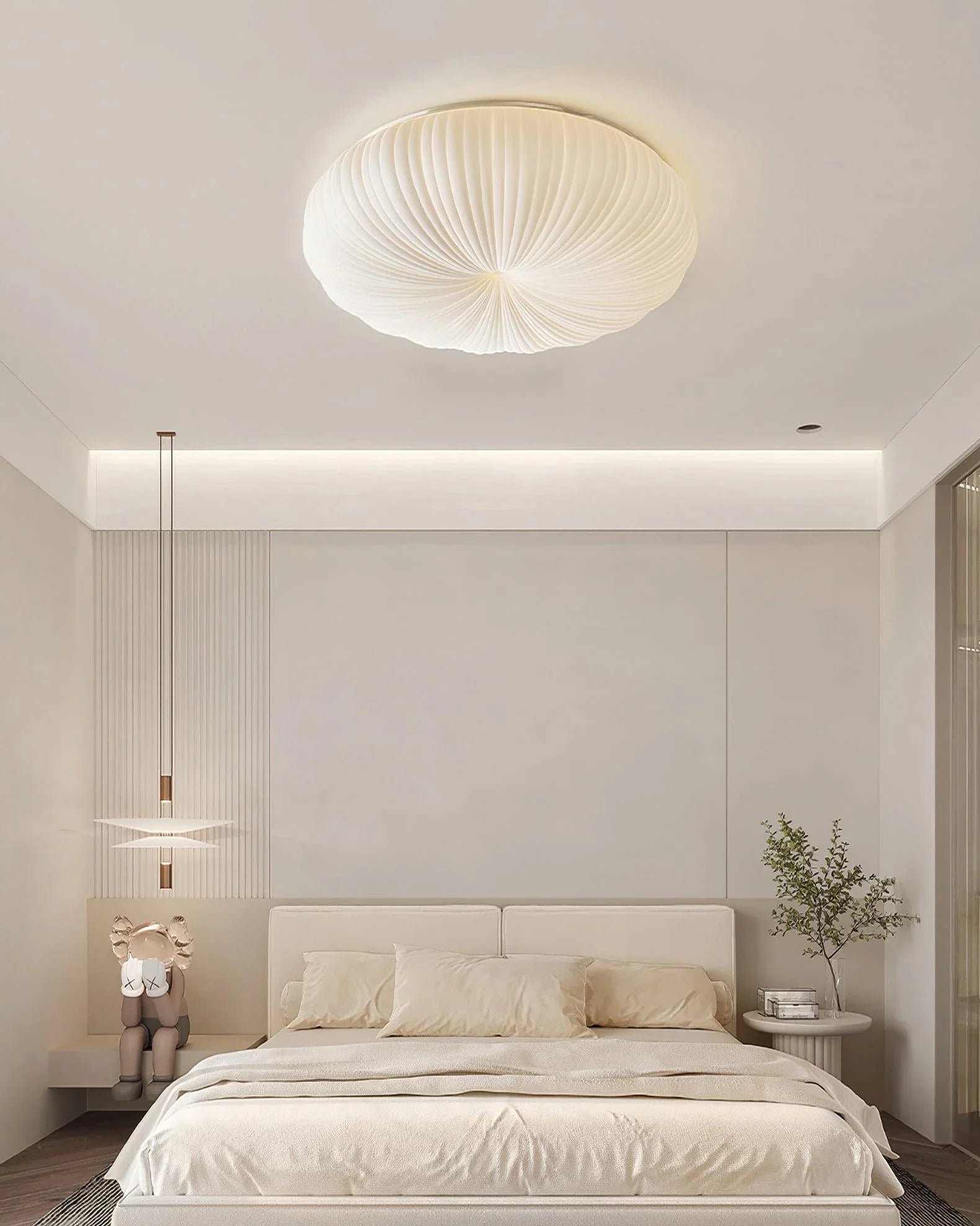 Round Ceiling Light | Bedroom Living Room Shell-Inspired Minimalist Design | Lologe