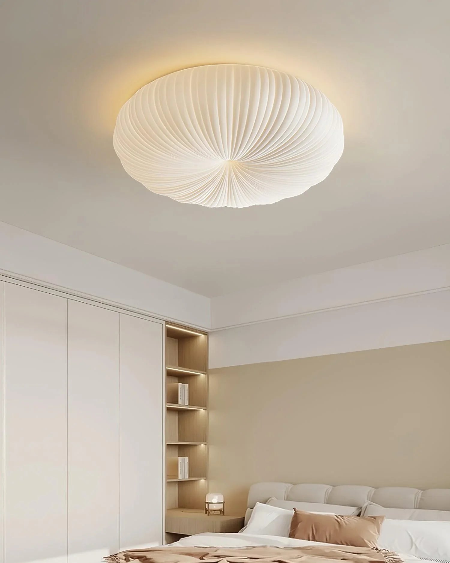 Round Ceiling Light | Bedroom Living Room Shell-Inspired Minimalist Design | Lologe