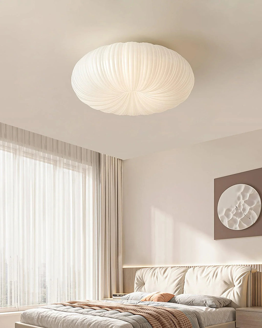 Round Ceiling Light | Bedroom Living Room Shell-Inspired Minimalist Design | Lologe