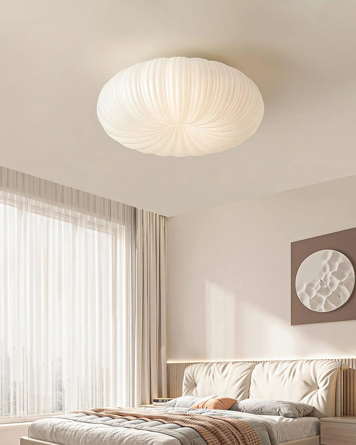 Round Ceiling Light | Bedroom Living Room Shell-Inspired Minimalist Design | Lologe