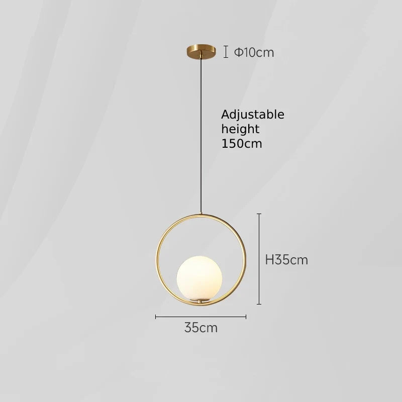 Glass Globe Pendant Light | Modern Ceiling Lighting for Dining Room & Kitchen | Lologe