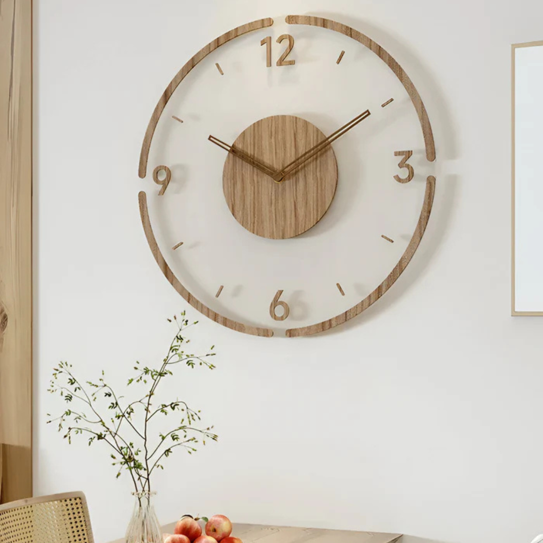 30 cm Modern Wall Clock | Silent Quartz | Acrylic Wood | Minimalist Scandinavian Decor | Lologe
