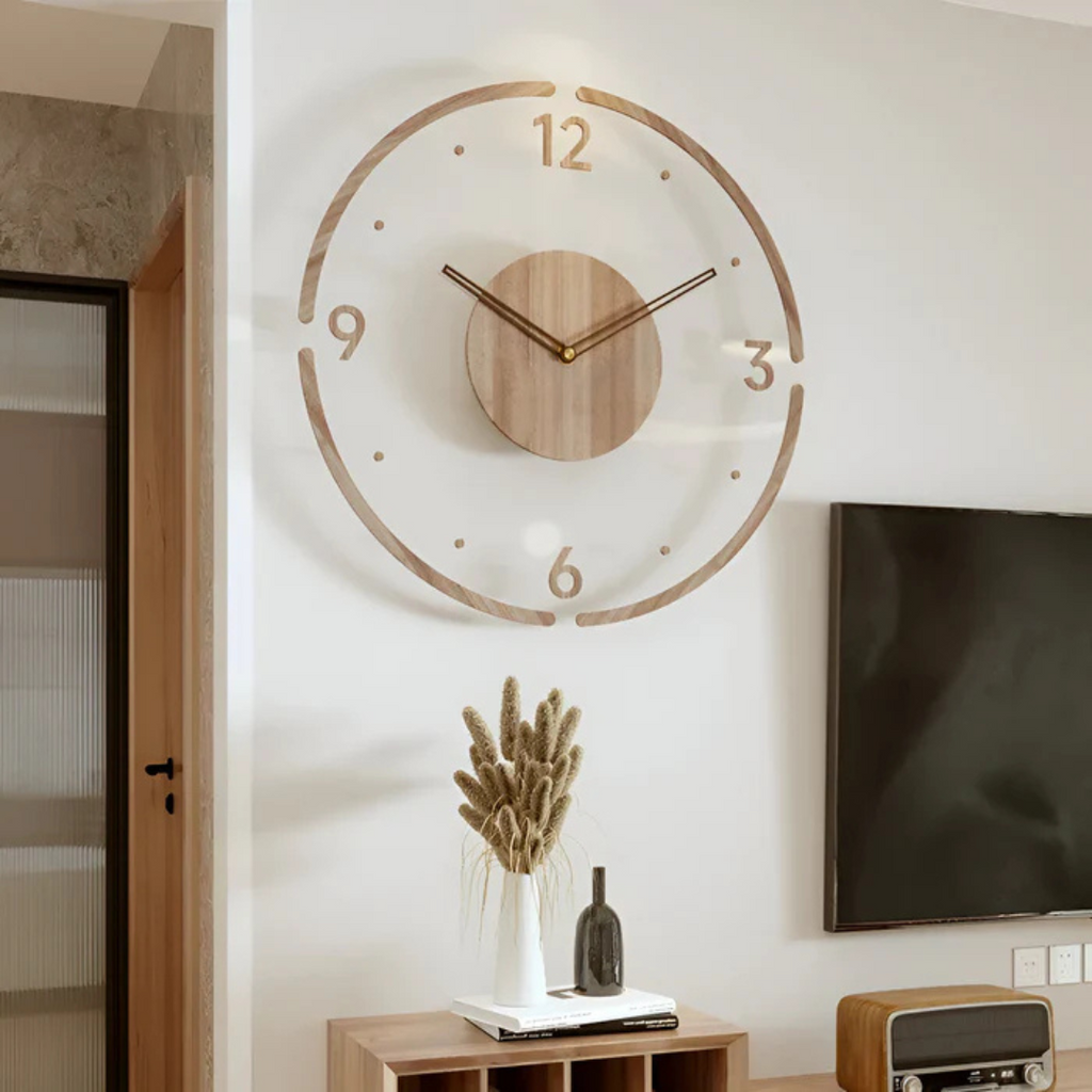 30 cm Modern Wall Clock | Silent Quartz | Acrylic Wood | Minimalist Scandinavian Decor | Lologe