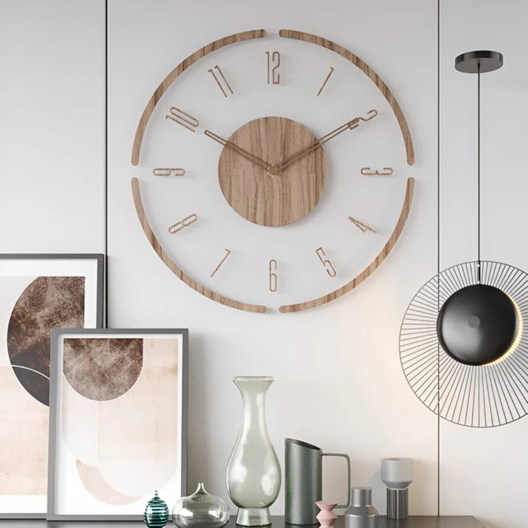 30 cm Modern Wall Clock | Silent Quartz | Acrylic Wood | Minimalist Scandinavian Decor | Lologe